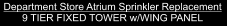 Department Store Atrium Sprinkler Replacement 9 TIER FIXED TOWER w/WING PANEL