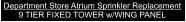 Department Store Atrium Sprinkler Replacement 9 TIER FIXED TOWER w/WING PANEL